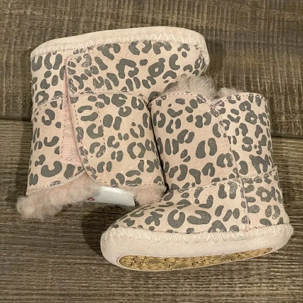 Ugg Australia Cassie Pink Leopard Infant Boots Size 0/1 XSmall 0-6 Months EUC